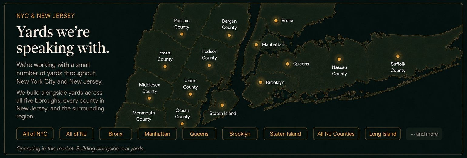 LMBR coverage area — Brooklyn, Queens, Bronx, Manhattan, Staten Island, Newark and surrounding areas